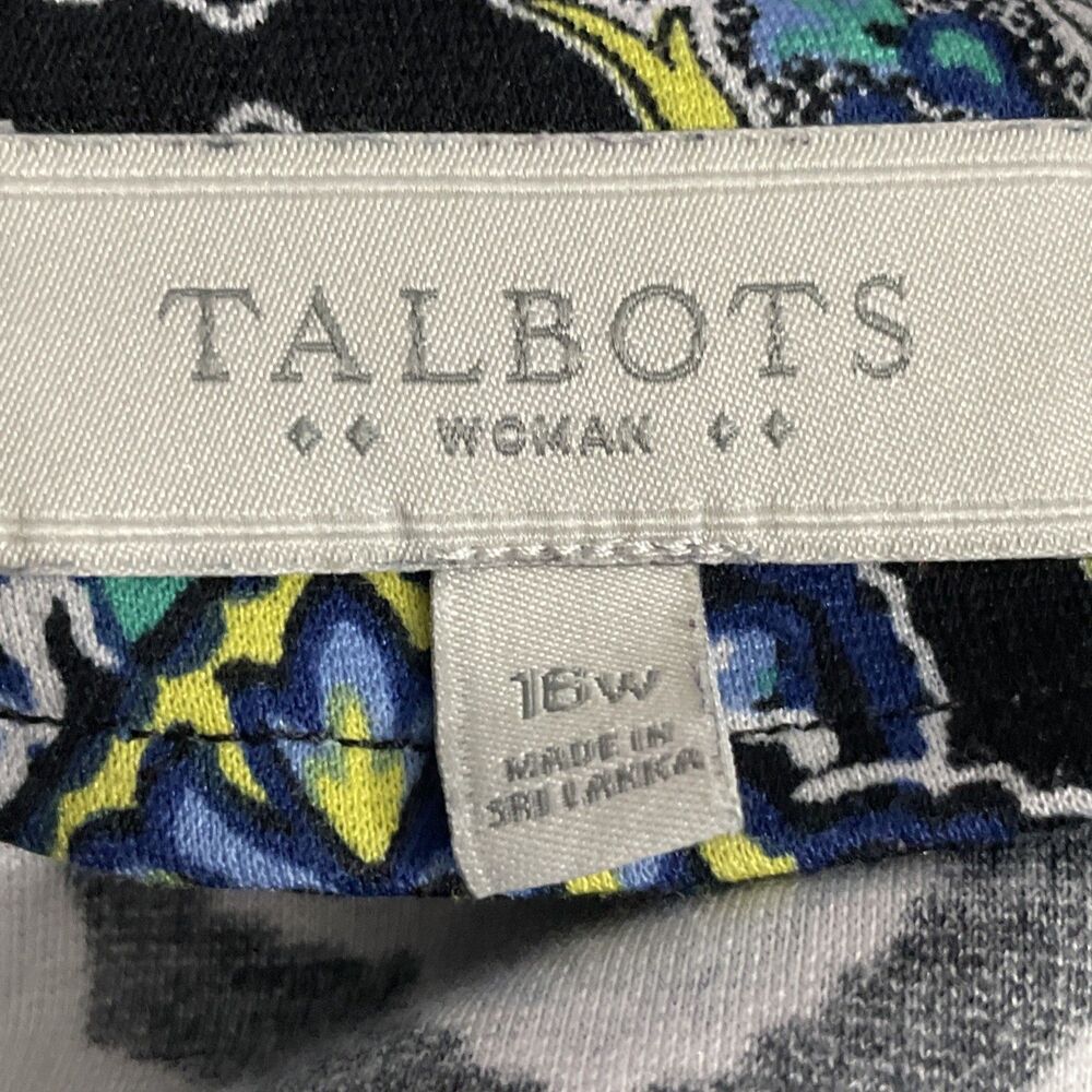 Talbots Blue Paisley Print Skirt Women's 16W Midi Length Casual Career Wear - Picture 5 of 8